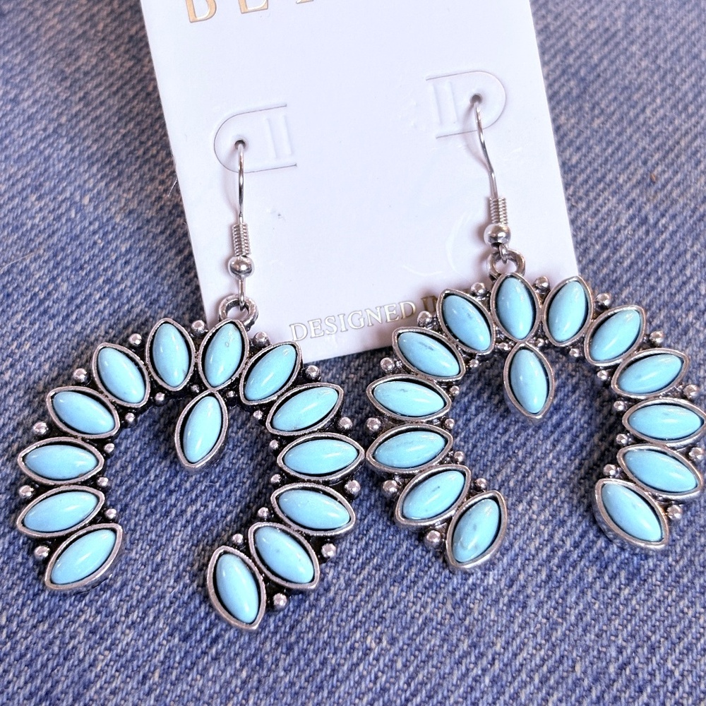 Western-style Boho Turquoise Earrings